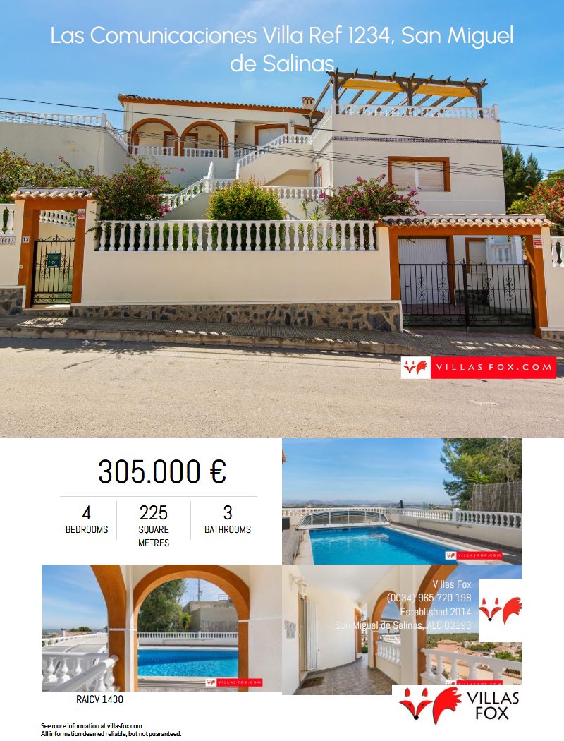 Las Comunicaciones Villa Ref 1234, San Miguel de Salinas, Alic 03193